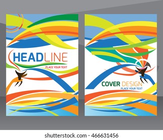 Set of brochures in colorful rio games 2016. Can be used in cover design, book design, website background, CD cover, advertising. A4 size layout.