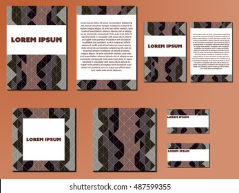 Set of brochures, covers and business cards. Nice geometric modern style