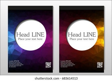 A set of brochures with dark polygons