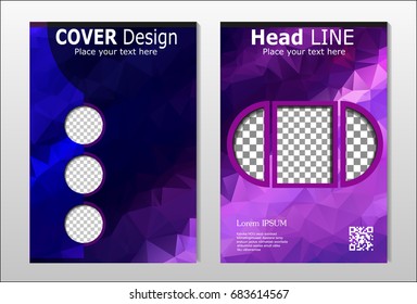 A set of brochures with dark polygons