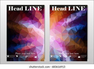 A set of brochures with dark polygons