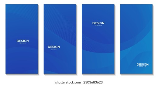 a set of brochures with elegant modern blue wave background for business