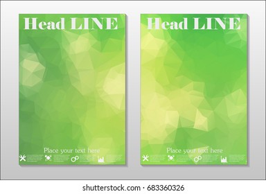 A set of brochures from green polygons