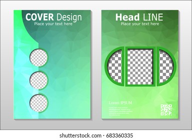 A set of brochures from green polygons