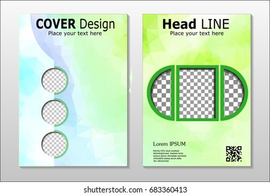 A set of brochures from green polygons