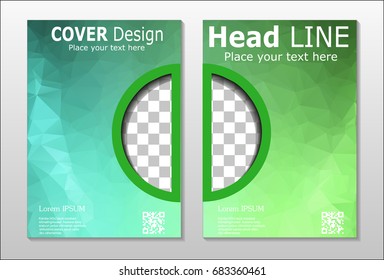 A set of brochures from green polygons