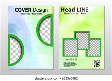 A set of brochures from green polygons