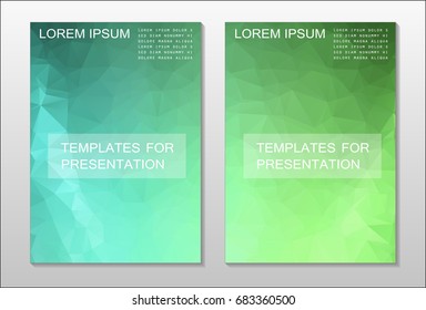 A set of brochures from green polygons