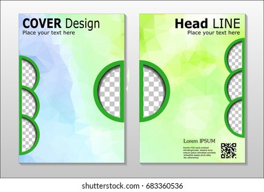 A set of brochures from green polygons