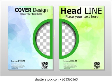 A set of brochures from green polygons
