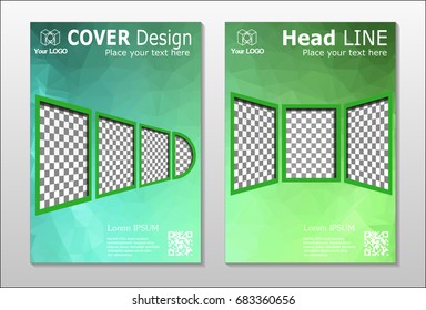 A set of brochures from green polygons