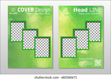 A set of brochures from green polygons