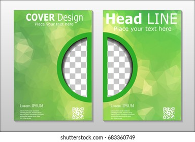 A set of brochures from green polygons