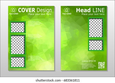 A set of brochures from green polygons