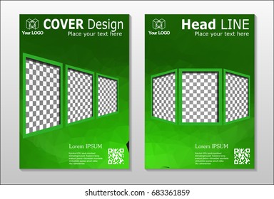 A set of brochures from green polygons