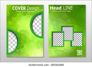 A set of brochures from green polygons