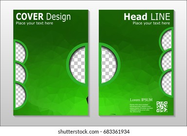 A set of brochures from green polygons