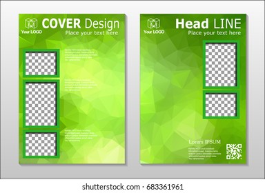 A set of brochures from green polygons