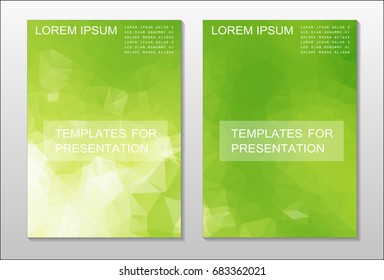 A set of brochures from green polygons