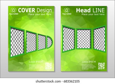 A set of brochures from green polygons