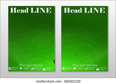 A set of brochures from green polygons