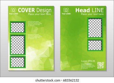 A set of brochures from green polygons