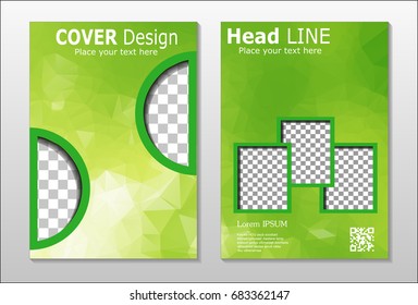A set of brochures from green polygons