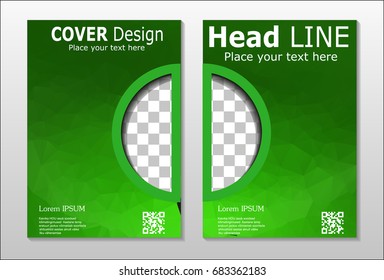 A set of brochures from green polygons