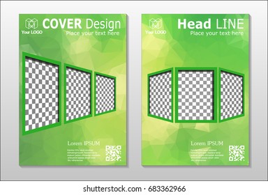 A set of brochures from green polygons
