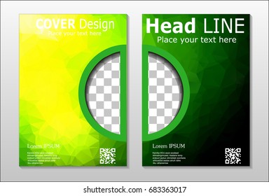 A set of brochures from green polygons