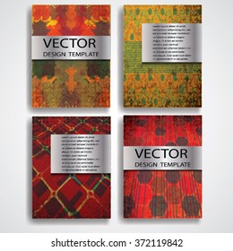 Set Of Brochures . Grunge Vector Templates . Unusual Design Collection. Vintage posters. Retro backgrounds. . Annual report flyers