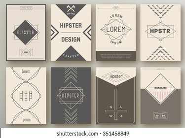 Set of Brochures in Hipster Style,  Hipster Layout Templates