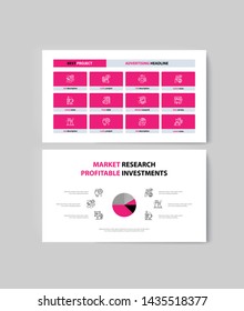 Set of brochures infographics for marketing the promotion goods and services on market. Vector illustration