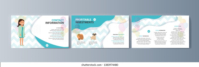 Set of brochures kit for pet purchase advertising