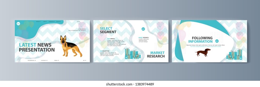 Set of brochures kit for pet purchase advertising