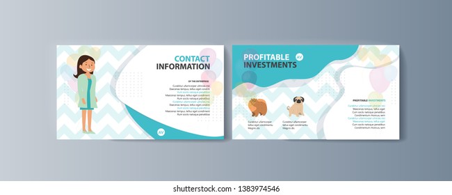 Set of brochures kit for pet purchase advertising