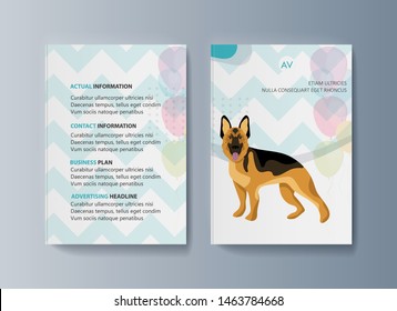 Set of brochures kit for pet purchase advertising. Vector illustration