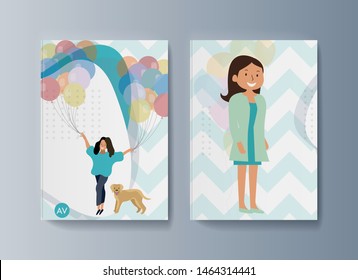 Set of brochures kit for pet purchase advertising. Vector illustration