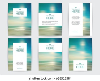 Set of brochures layout with summer background 1