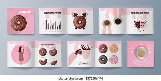 Set of brochures for marketing the promotion goods and services on market. Vector illustration