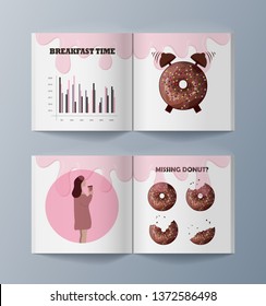 Set of brochures for marketing the promotion goods and services on market. Vector illustration