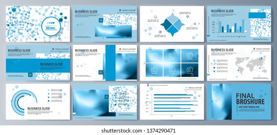 Set of brochures for marketing the promotion goods and services on market. Vector illustration