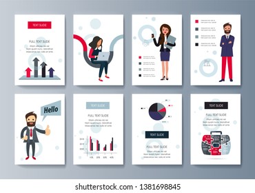 Set of brochures for marketing the promotion goods and services on market. Vector illustration