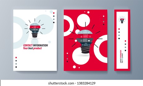 Set of brochures for marketing the promotion goods and services on market. Vector illustration
