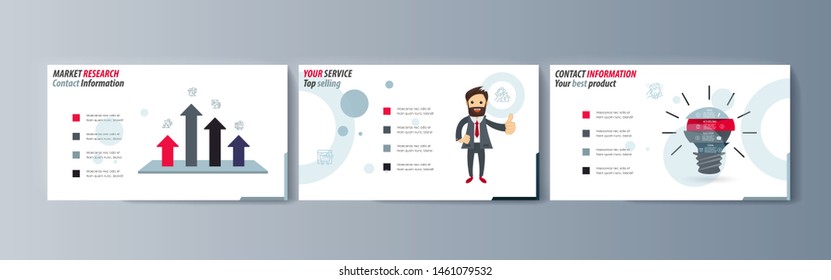 Set of brochures for marketing the promotion goods and services on market. Vector illustration
