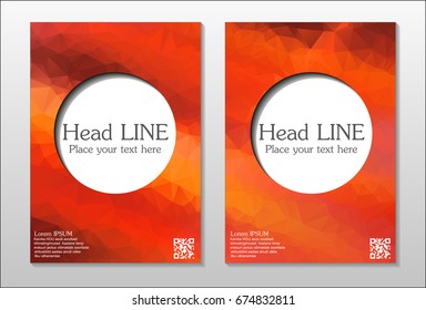 A set of brochures from the polygons of red color. Vector