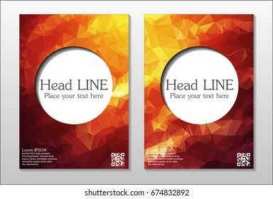 A set of brochures from the polygons of red color. Vector