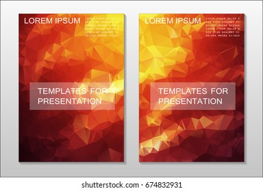 A set of brochures from the polygons of red color. Vector