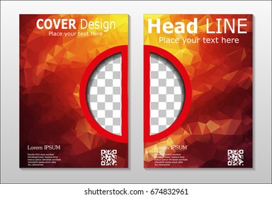 A set of brochures from the polygons of red color. Vector