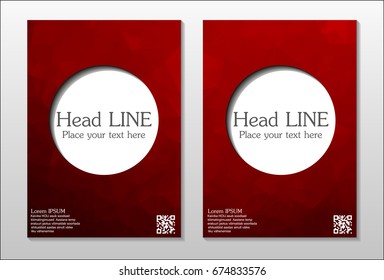 A set of brochures from the polygons of red color. Vector